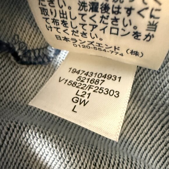 Lands' End Serious Sweats Size Large (14-16) Denim Blue Color Hoodie - Picture 4 of 7